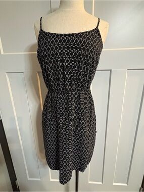 Black & White Patterned Midi Dress